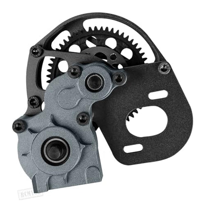 Transmission Gearbox Upgrades Part for 1/10 SCX10, SCX10 II 90046,90047,AX10 RC Crawler Truck,Aluminum Center Transmission Gearbox Hops up,Black&Titanium - color: Black&titanium for Upgrades