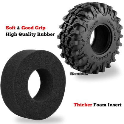 1.9 Inch Beadlock Aluminum Wheels and Tires, 4PCS RC Crawler Wheel Tire Set Compatible with 1/10 Scale SCX10 90046 AX103007 SCX10 II III TRX4 TRX6 Gen7 Gen8 D90 VS4-10 MST CFX,Brown - color: Brown(4pcs)