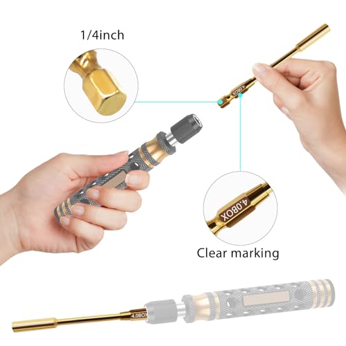 4.0mm 5.5mm 7.0mm 8.0mm Hex Nut Driver Head for 1/4" Drive Drill Screwdrivers Bit Electric Screwgun/Power Drill RC Repair Working 4 PCS