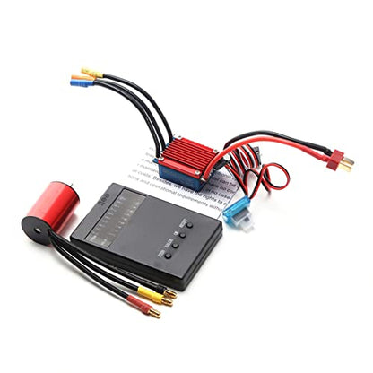 HUIOP RC car Motor, S2435 4800KV Brushless Motor 4P Sensorless 25A Brushless ESC Electric Speed Controller Programming Card for 1/16 1/18 RC Car Truck
