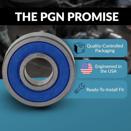 PGN 6204-2RS (10 Pack) Ball Bearing 20x47x14mm Chrome Steel Sealed - size: 10