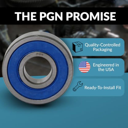 PGN 6204-2RS (10 Pack) Ball Bearing 20x47x14mm Chrome Steel Sealed - size: 10