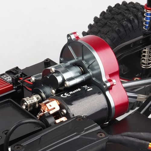 Full Metal 1/10 Scale RC Crawler Transmission Case Gear Box Assembled with Steel Metal Gears for Axial SCX10 RC Car Replacement