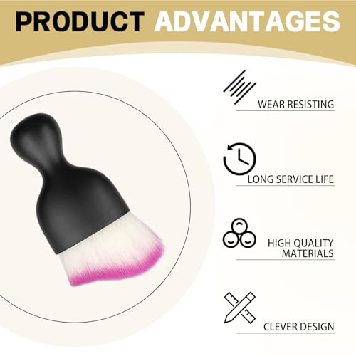 1Pcs Auto Soft Hair Brush Advanced Car Interior Detailing Brush for Dashboard Air Vent Gaps Dust Removal and Cleaning of Leather Surfaces Widely Used, Black handle, white and purple bristles - color: White
