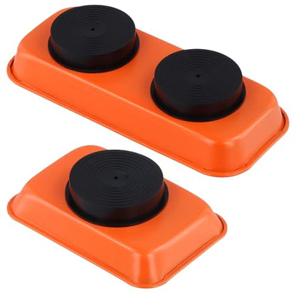 16 PCS Orange Magnet Screw Trays, 2 Sizes Stainless Steel Magnetic Parts Trays, Orange Magnetic Tool Tray for Collecting Nuts, Screws, Bolts, Small Parts 5.9x2.5/3.6x2.4 inch