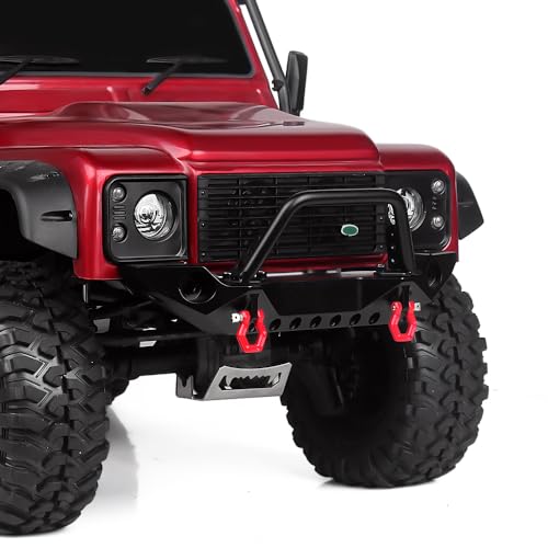 INJORA RC Front Bumper Metal Front Bumper with Led Lights for 1/10 RC Crawler Axial SCX10 90046 SCX10 III AXI03007 TRX-4