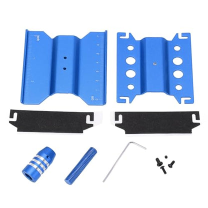RC Car Repair Work Stand, Aluminum Alloy RC Car Stand with 360 Degree Rotation, Adjustable Height Work Station for 1/18 1/24 Scale Remote Control Cars Including SCX24, Measuring Sc (Blue) - color: Blue