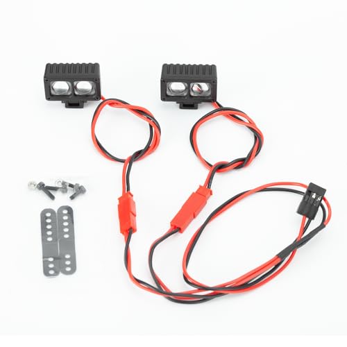 RC Light Bar RC Car LED Metal Housing Lens Spotlight RC Accessories for Axial SCX10 90046 Wraith Traxxas TRX4 TRX6 Redcat Gen8 1/10 1/8 RC Crawler (2pcs Lights)
