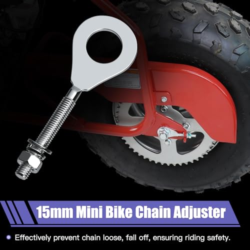 14mm 290mm Mini Bike Rear Wheel Axle Kit for CT200U-EX BT200X | Minibike Axle with 6202RS Rear Bearing Compatible with Coleman 196CC 200CC 6.5HP Mini Bike Parts 15mm Chain Adjuster - size: 290mm rear axle