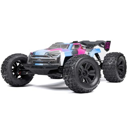 ARRMA RC Truck 1/8 KRATON 4X4 6S BLX BRUSHLESS V6 Speed Truck RTR (Lipo Battery and Charger Not Included) (Blue/Pink), ARA8608V6T2 - color: Blue/Pink