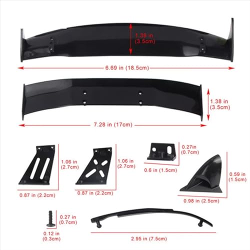 Compatible with 1/10 RC for Racing Drift Car 2 Kinds Rear Tail Wing Body Spoiler Wing for Universal Parts Accessories RC Assortment