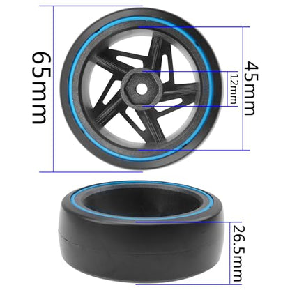 ShareGoo 4PCS/Set Hard Plastic 1/10 RC Drift Car Tires 12mm Hex Hard Tyre Compatible with Traxxas HSP Tamiya HPI Kyosho 1/10 RC On-Road Drifting Drift Car