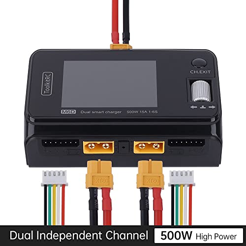 M6D 500W 15A DC Dual Channel Mini Smart Charger Discharger for 1-6S Lipo Battery RC FPV Drone