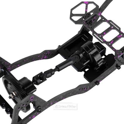 RC Front Mounted Transmission LCG Carbon Fiber Chassis Kit Upgrades Part for 1/10 RC Crawlers SCX10 SCX10 II Capra 1.9 UTB and Other DIY Builds,Carbon Fiber Chassis &Alloy Gearbox,Colorful - color: Colorful(1set)