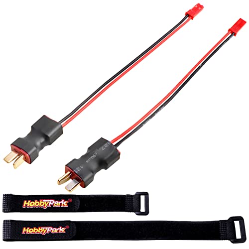 Hobbypark T Plugs to JST Connector Adapter 22AWG Wire RC Battery Connectors (2-Pack)