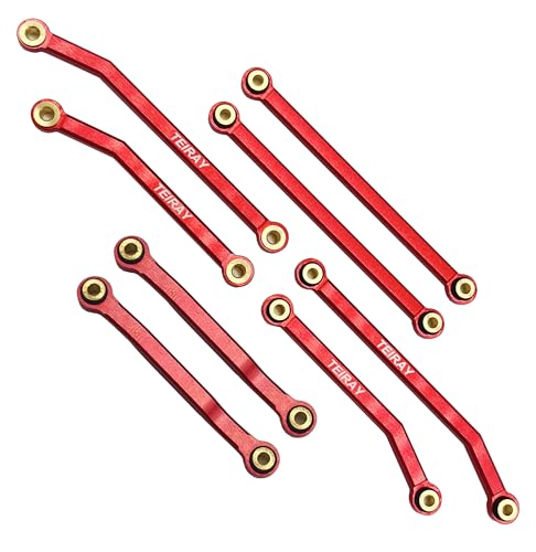 Trx4m Upgrades High Trail Links Clearance Chassis CNC Aluminum Set for Traxxas TRX4M 1/18 Upgrade Parts (Red) - color: Red Links