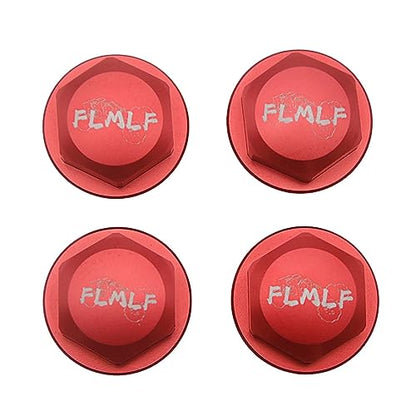 24mm CNC Metal Wheel Tire Adapter Front Rear Tyre Nut Cap 4pcs (Red) | for 1/5 Scale TRAXXAS X-MAXX XMAXX 6S 8S Truck Rc Car Racing Toys Parts - color: Red