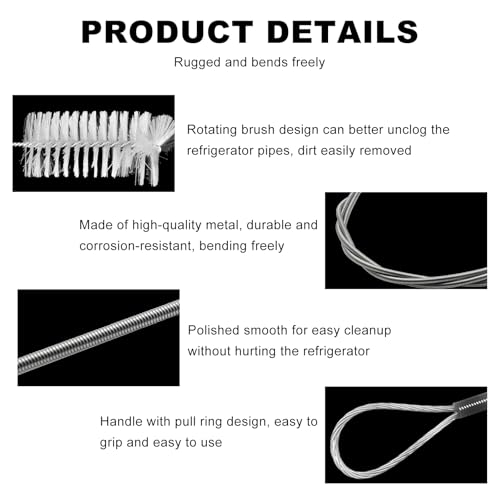 3PCS Auto Sunroof Drain Cleaning Tool, 118in Flexible Tube Cleaner with Wire Brush Syringe Hose, Universal Slim Dredging Tools for Windshield Wiper Drain Hole Air Tube Hoses