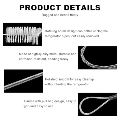 3PCS Auto Sunroof Drain Cleaning Tool, 118in Flexible Tube Cleaner with Wire Brush Syringe Hose, Universal Slim Dredging Tools for Windshield Wiper Drain Hole Air Tube Hoses