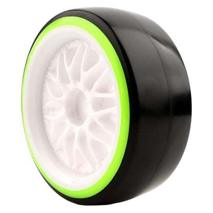 1/10 Hard Plastic RC Drift Tires - 12mm Hex Hub On-Road Touring Racing Wheels Set for HSP Tamiya HPI Kyosho Redcat ExceedRC WLtoys 144001 On-Road Drifting Drift Cars - color: Green