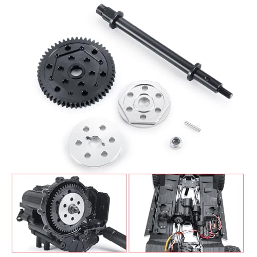 LSG Axial SCX6 Metal Transmission Gear Upgrade Kit, Heavy-Duty Steel Main Gear for 1/6 Scale RC Crawler, Includes Output Shaft and Mounting Hardware