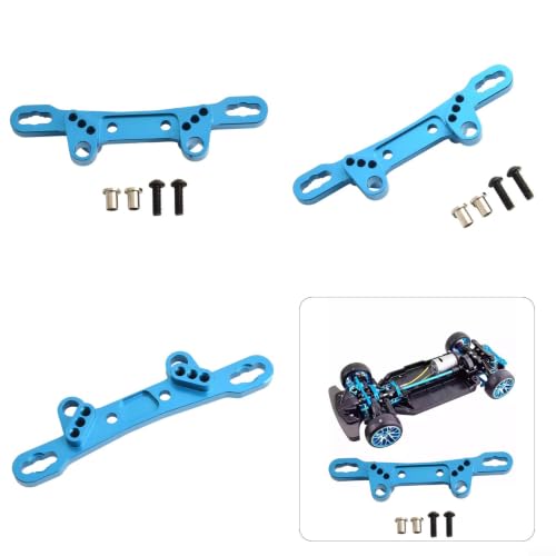 Aluminum Alloy Steering Knuckle Arms Set for TT02 1/10 RC Car, Metal Front Upright Upgrade Parts with Rich Accessories, Lightweight Rust-Proof Blue(F R shock bracket) - size: F R shock bracket