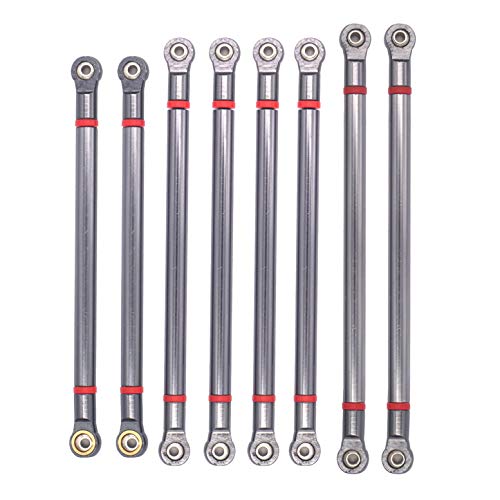 ShareGoo 8Pcs Aluminum Alloy 313MM Wheelbase Link Rod Chassis Linkage Compatible with Axial SCX10 90022 90027 90028 1/10 RC Car Crawler