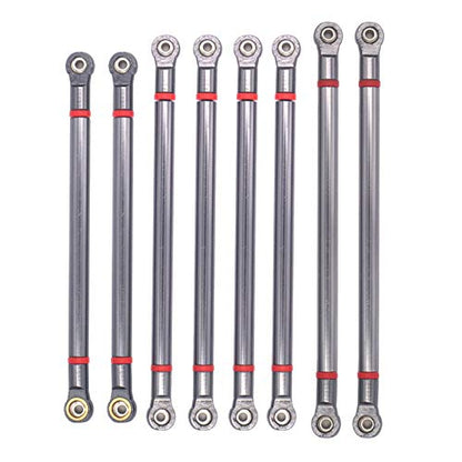ShareGoo 8Pcs Aluminum Alloy 313MM Wheelbase Link Rod Chassis Linkage Compatible with Axial SCX10 90022 90027 90028 1/10 RC Car Crawler