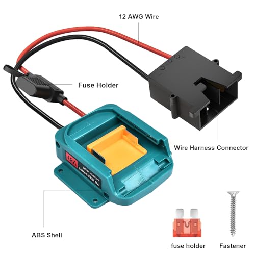 Ranoff Power Wheel Adapter 18V/20V Battery with Fuse & Wire terminals, Wheels Battery Conversion Kit Power Connector for DIY Ride On Truck, RC Car Toys and Robotics - size: for MAKITA black