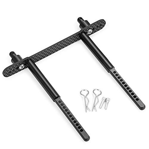 Que-T Body Mount (F&R) for Axial SCX10 II 90046 90047 1/10 RC Car (Black) - color: Black