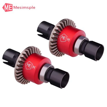 2PCS Alum H16BM Front Rear Differential Diff Gear for 1/16 H16BM H16207 16208 16209 16210 H16 1/14 14301 14302 14209 14210 H14BM Series Upgrades Part Red - color: Red