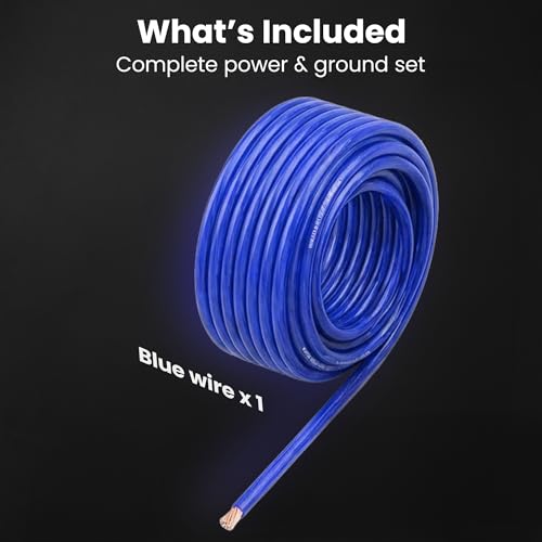 GEARit 8 Gauge Wire 25 ft Blue, 8 AWG Battery Cable CCA, Copper-Clad Aluminum Power Ground Wire for Car Audio Amp, Automotive, RV - color: 8 Gauge Wire, size: Blue - 25ft