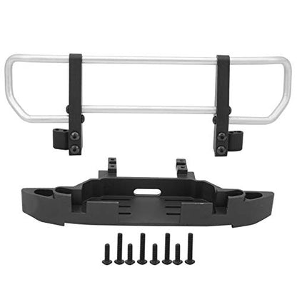 VGEBY RC Bumper, 1/10 RC Crawler Metal Front Bumper & Base Universal Front Bumper Fit for / 1/10 RC Crawler(Sliver) Car Model Accessories Bumper G500 Bumper
