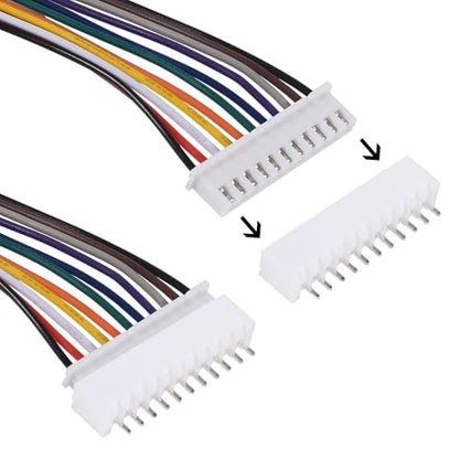 10Pairs JST-XH Connector Kit, XH 2.54mm 11 Pin Header Male and Female Connectors Plug Adapter with Flat Wire Cable 200mm 26AWG Compatible with JST XH (11P) - color: 11P