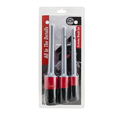 Chemical Guys All in the Details Exterior Detailing Brushes - 3-Piece Soft Scratch-Free Brushes for Wheels, Bumpers, Grilles, Badging & Tight Exterior Gaps on Cars, Trucks, SUVs & More | Three soft, scratch-free brushes reach wheels, bumpers, grilles, bad