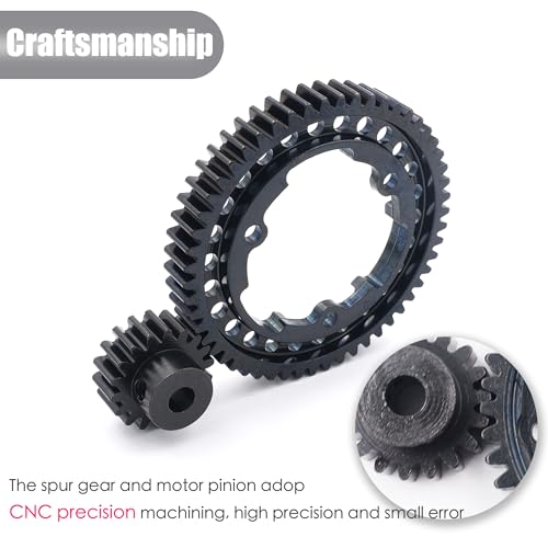 54T Spur Gear 1 Mod and 18T Pinion Gear Fit for Traxxas X Maxx | Hardened Steel Construction,Replace 6449,Compatible with XO 1,Maxx and E Revo 2.0,CNC Precision Machining - size: 54T+18T