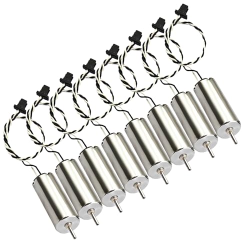 8Pack 8520 8.5x20mm 3.7V 53000RPM Coreless Mini DC Brushed Motors | 8520 coreless brushed DC motors, 3.7V high 53000RPM, lightweight compact, great for tiny drones, model aircraft