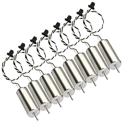 8Pack 8520 8.5x20mm 3.7V 53000RPM Coreless Mini DC Brushed Motors | 8520 coreless brushed DC motors, 3.7V high 53000RPM, lightweight compact, great for tiny drones, model aircraft