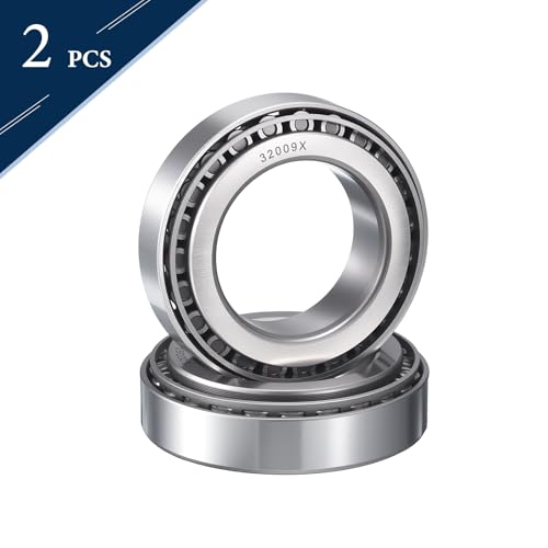2 Pack 32009 Tapered Roller Bearing Cone and Cup Set | 45mm Bore 75mm OD 20mm Cup Width, Chrome Steel Taper Bearings Set, ABEC-3 - size: 32009