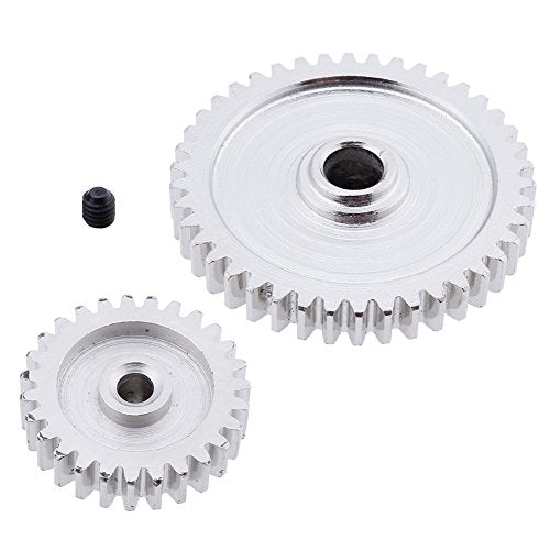 HobbyPark Metal Diff Differential Main Gear 42T & Motor Pinion Gear 27T Set for WLtoys A959-B A969-B A979-B K929-B 1/18 Scale RC Car Upgrade Parts (Sliver)