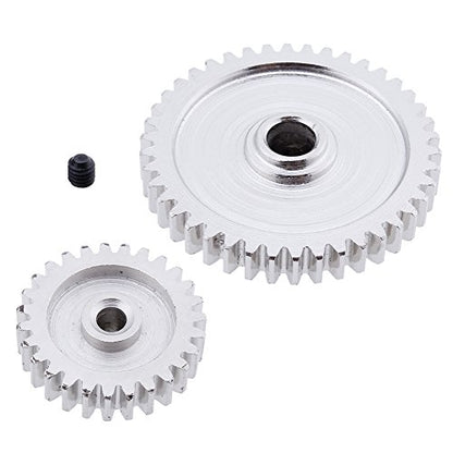 HobbyPark Metal Diff Differential Main Gear 42T & Motor Pinion Gear 27T Set for WLtoys A959-B A969-B A979-B K929-B 1/18 Scale RC Car Upgrade Parts (Sliver)