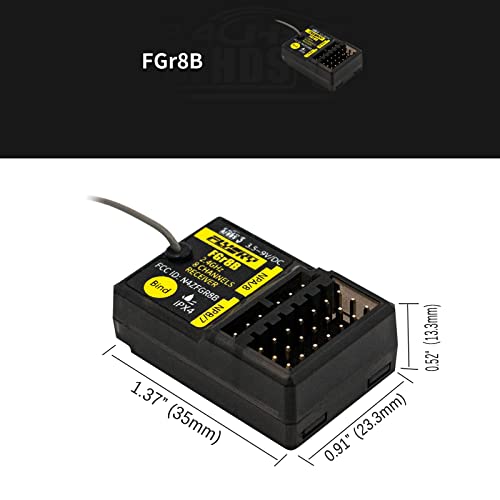 HTLNUZD Flysky FGR8B 2.4GHz 8CH Remote Control Receiver, Output AFHDS 3 PWM/PPM/i-Bus RF Modules Compatible FS PL18 / Noble NB4 Pro / NB4 Lite/ FRM302 Transmitters for Rc Car Boat