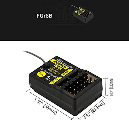 HTLNUZD Flysky FGR8B 2.4GHz 8CH Remote Control Receiver, Output AFHDS 3 PWM/PPM/i-Bus RF Modules Compatible FS PL18 / Noble NB4 Pro / NB4 Lite/ FRM302 Transmitters for Rc Car Boat