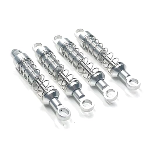 Compatible with MN for MN78 for MN168 1/12 RC Car Accessories Parts 1Set Metal Non‑Hydraulic External for Spring Shock Absorber Set RC Assortment(Silver) - color: Silver