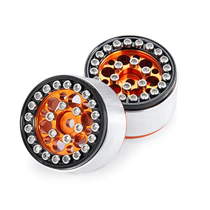 SWX 1.0 4Pcs Gold Beadlock Wheels Rim for SCX24 1/24 Crawler | Gold Beadlock Wheels, 1.0, SCX24, 1/24 Crawler, 4Pcs - color: Gold