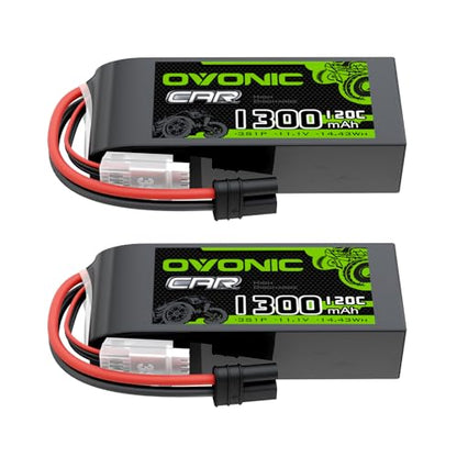 OVONIC 3S 11.1V 1300mAh 120C Lipo Battery with IEC Plug 2Pcs in 1 Package