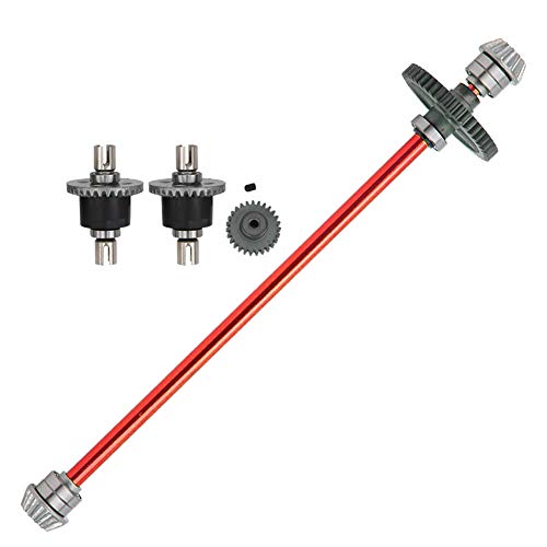 RiToEasysports Central Drive Shaft Motor Gear Differential Mechanism, Alloy Metal RC Car Conversion Accessories for 1/14 RC Car 144001 (Red) - color: Red