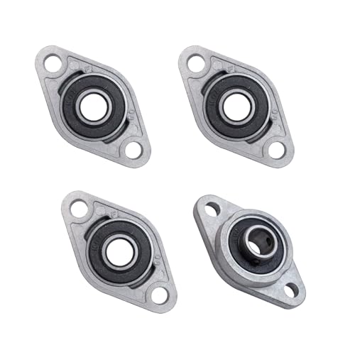 Pillow Block Bearing 4Pcs, 5/16" (8mm) ID Mounted Pillow Block Bearings, Zinc Alloy Steel Mounted Flange Bearing, Self Alignment, KFL08 - size: 5/16"(KFL08)