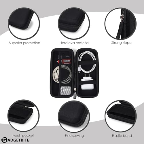 Portable Electronic Accessories Organizer - Travel-Friendly Pouch For Vlogging Camera, Usb Cables, Power Banks, Adapters, Hard Disks, And More (Black) - style: Modern