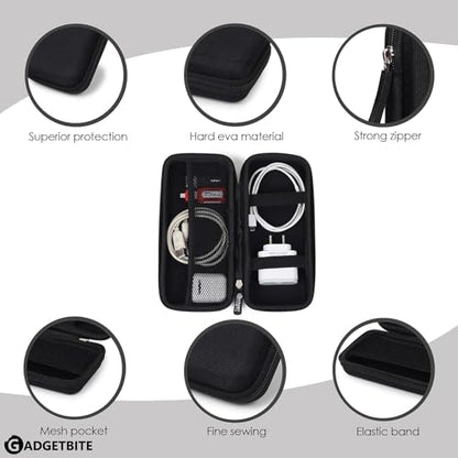 Portable Electronic Accessories Organizer - Travel-Friendly Pouch For Vlogging Camera, Usb Cables, Power Banks, Adapters, Hard Disks, And More (Black) - style: Modern
